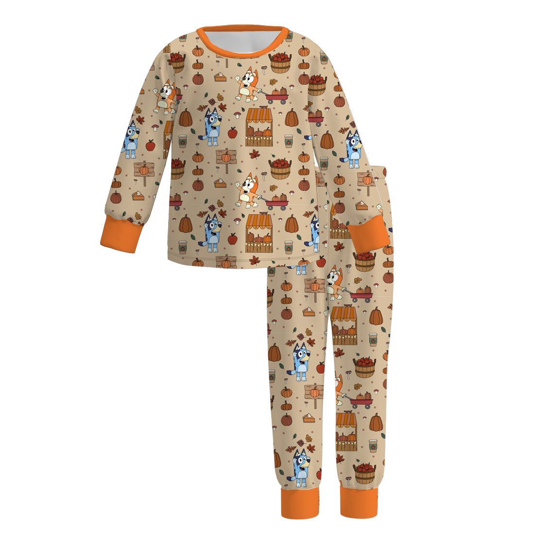 (Pre Order)Girls Halloween Cartoon Print Pajamas