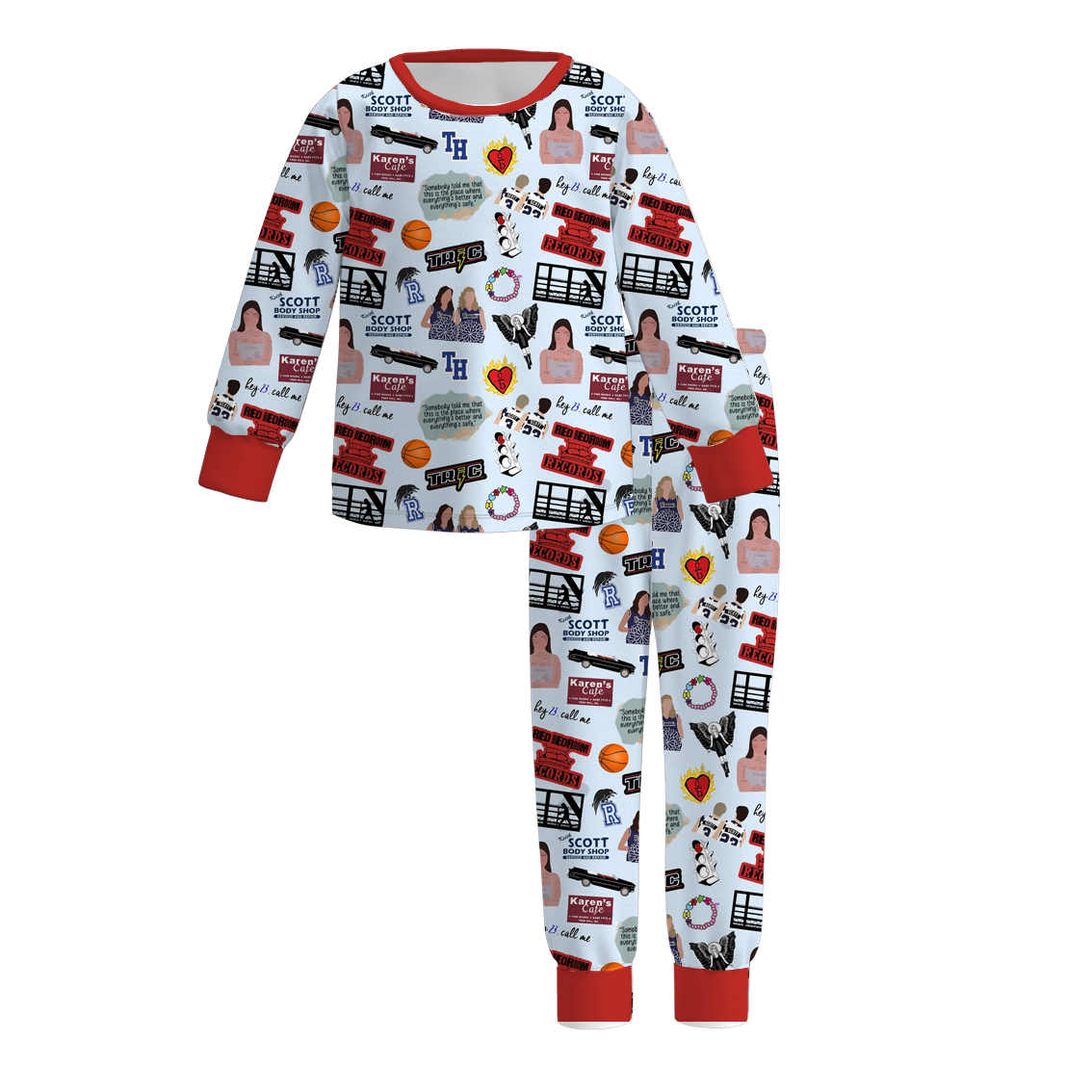 (Pre Order)Girls Halloween Cartoon Print Pajamas