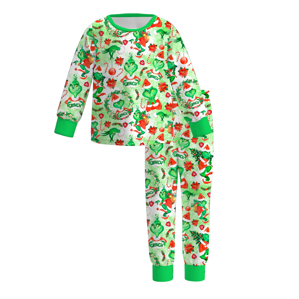 (Pre Order)Girls Christmas Cute Cartoon Print Pajamas