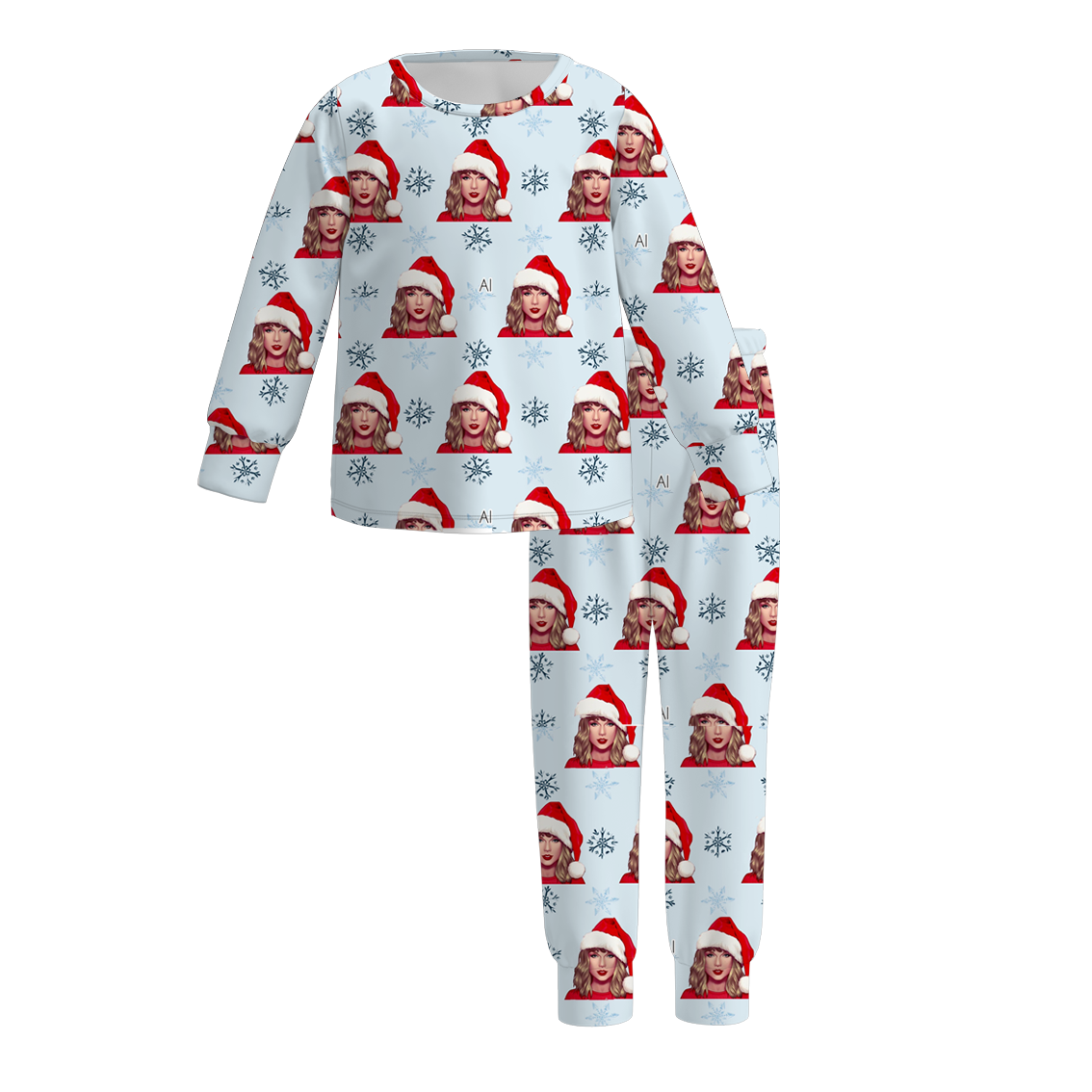 (Pre Order)Girls Christmas TS Print Pajamas