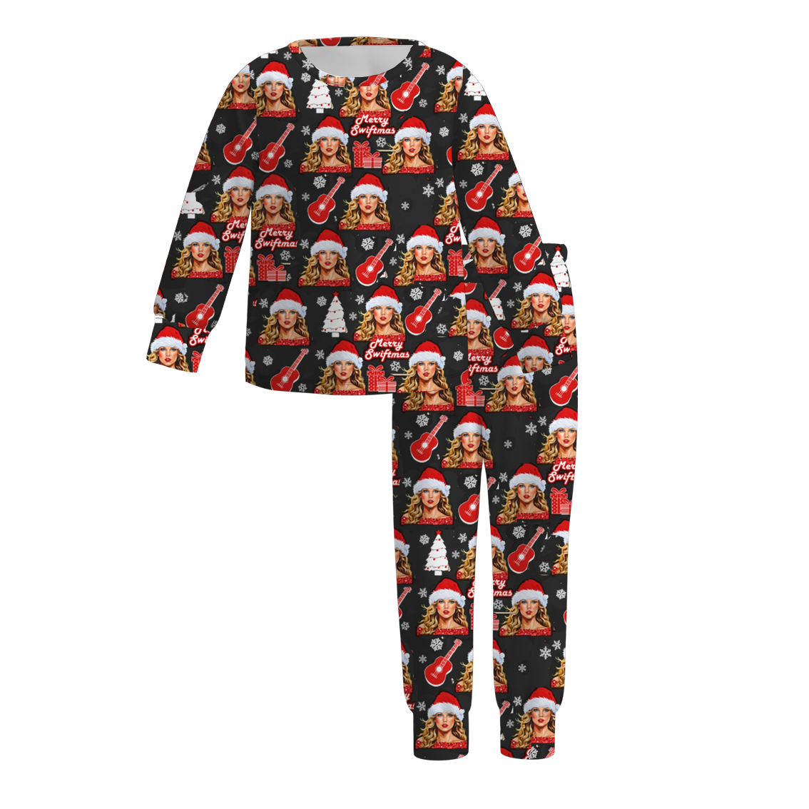(Pre Order)Girls Christmas TS Print Pajamas
