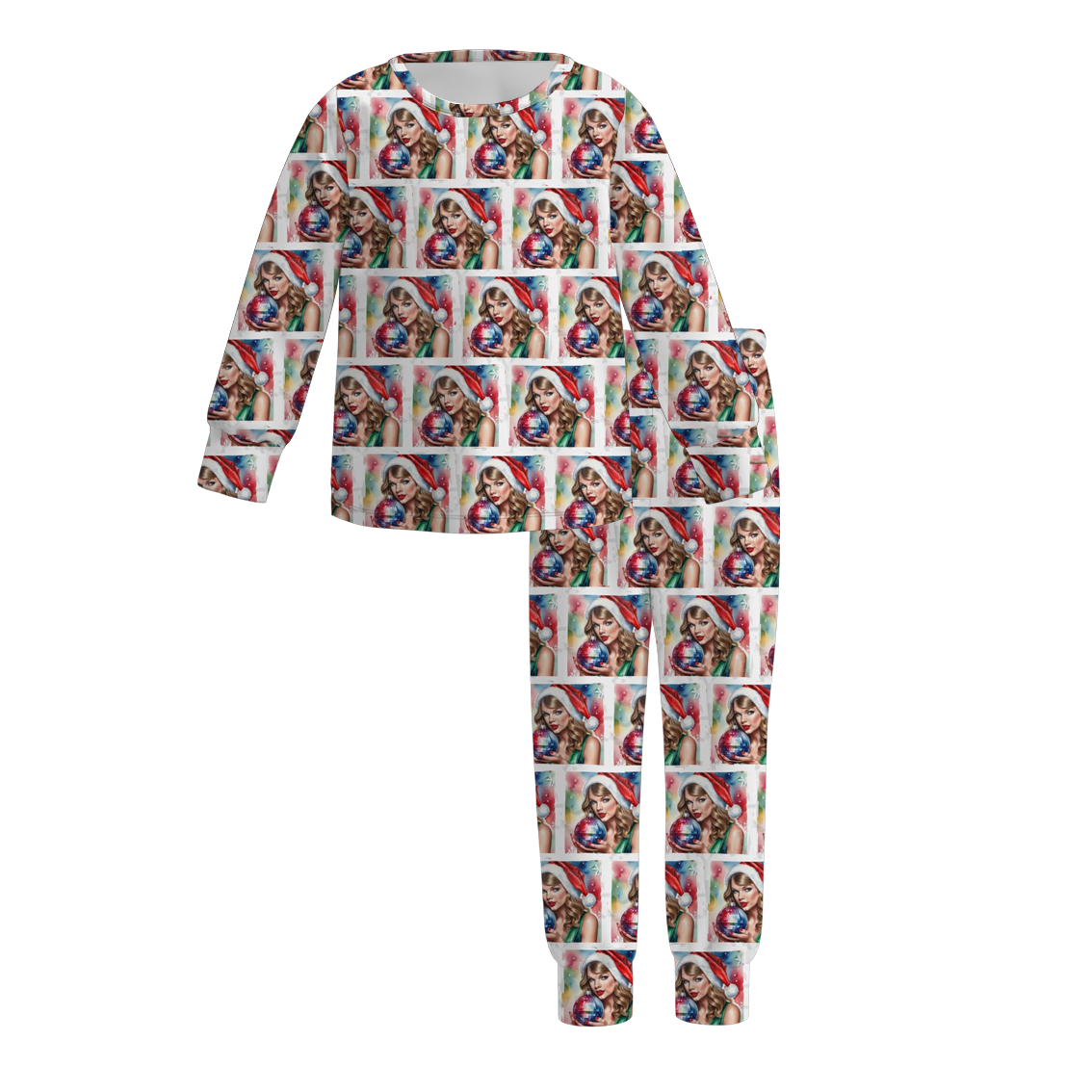 (Pre Order)Girls Christmas TS Print Pajamas