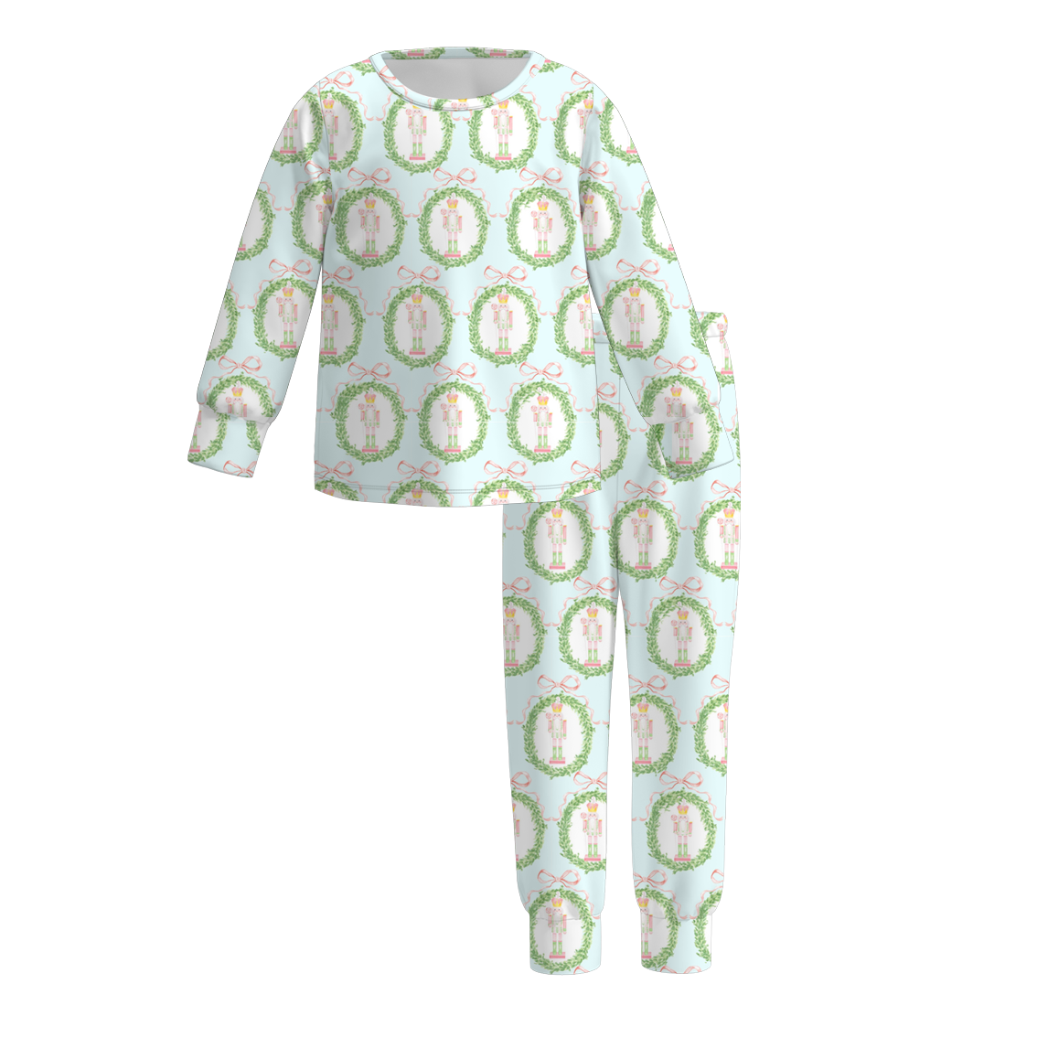 (Pre Order)Girls Christmas TS Print Pajamas