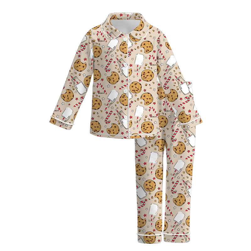 (Pre Order)Girls Fall Cartoon Print Pajamas