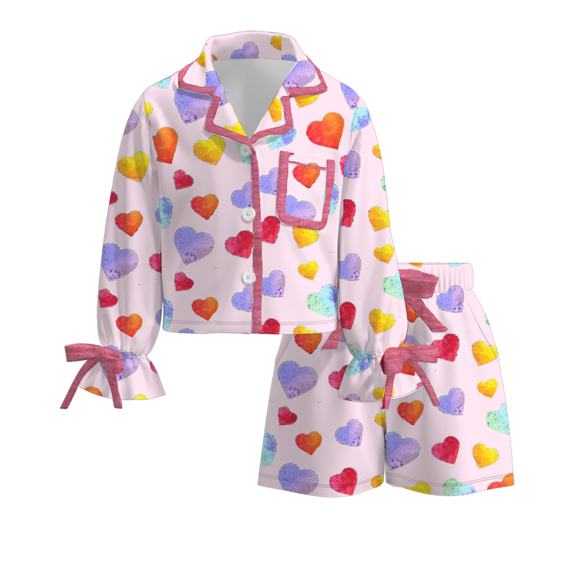 (Pre Order)Girls Valentine's Day Print Pajamas