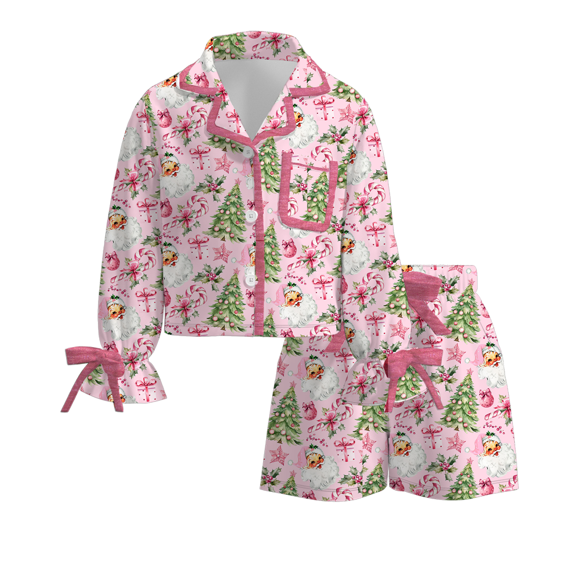 (Pre Order)Girls Christmas Print Pajamas