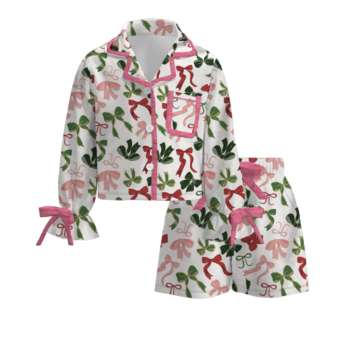(Pre Order)Girls Christmas Print Pajamas
