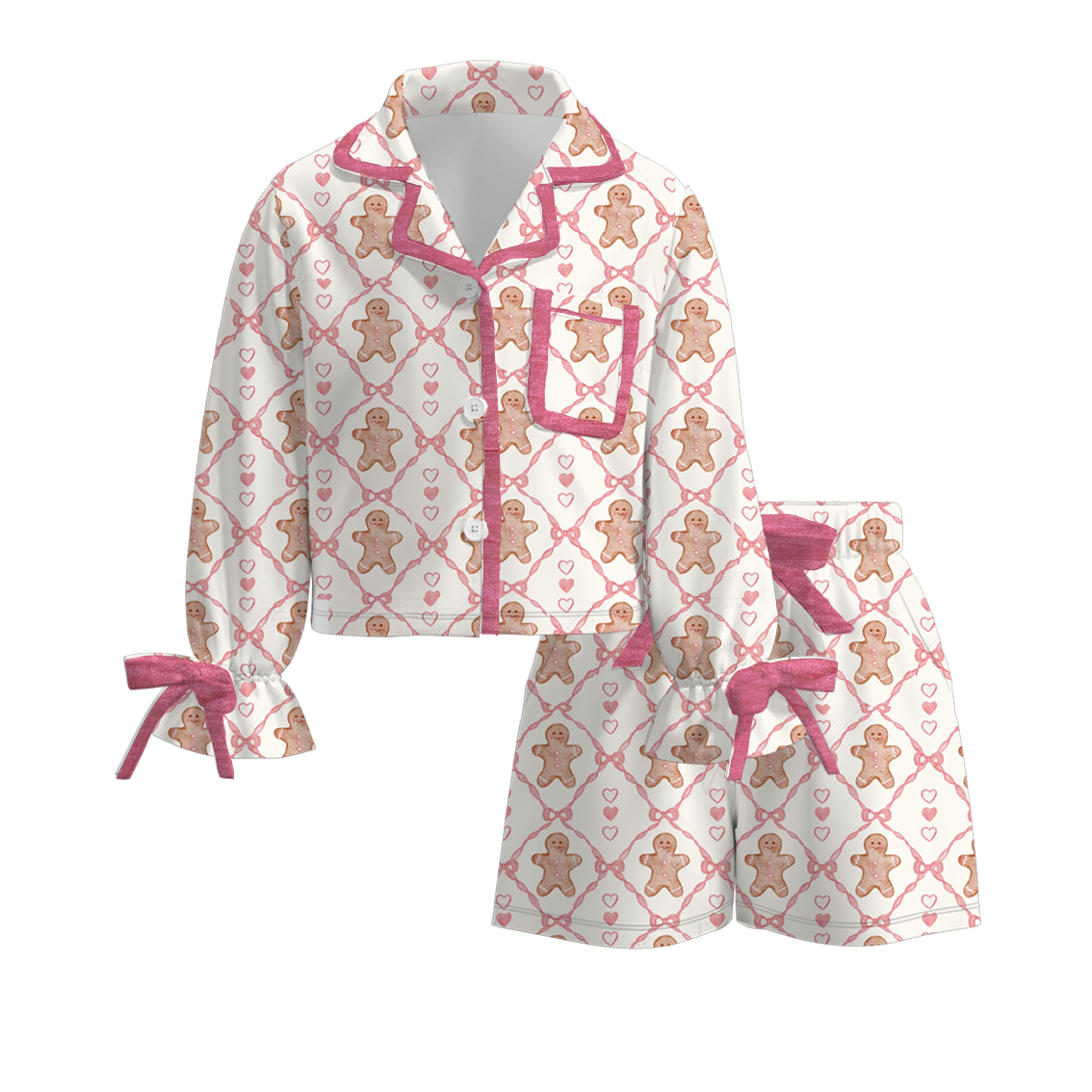 (Pre Order)Girls Christmas Print Pajamas