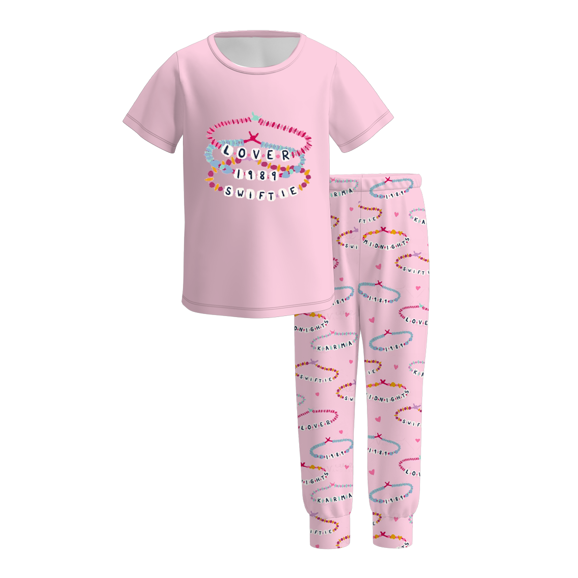 (Pre Order)Girls TS Print Milk Silk Pajamas