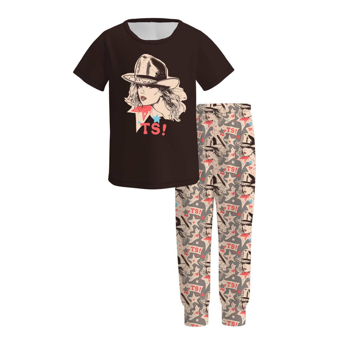 (Pre Order)Girls TS Print Milk Silk Pajamas
