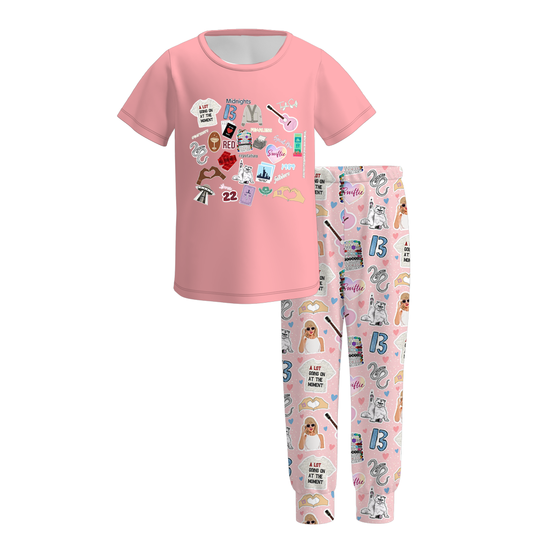 (Pre Order)Girls TS Print Milk Silk Pajamas