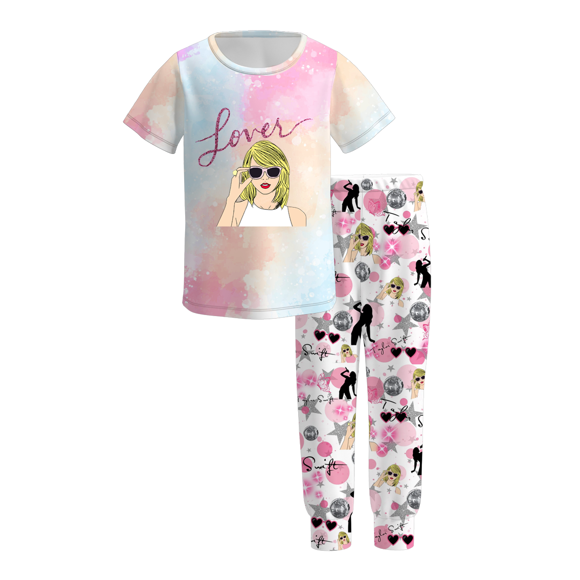 (Pre Order)Girls TS Print Milk Silk Pajamas