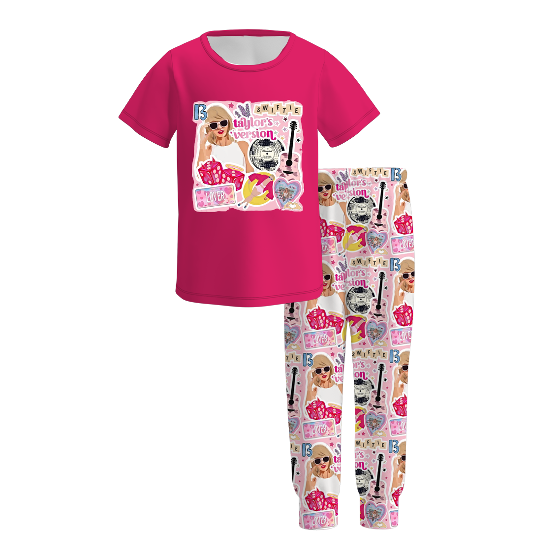 (Pre Order)Girls TS Print Milk Silk Pajamas