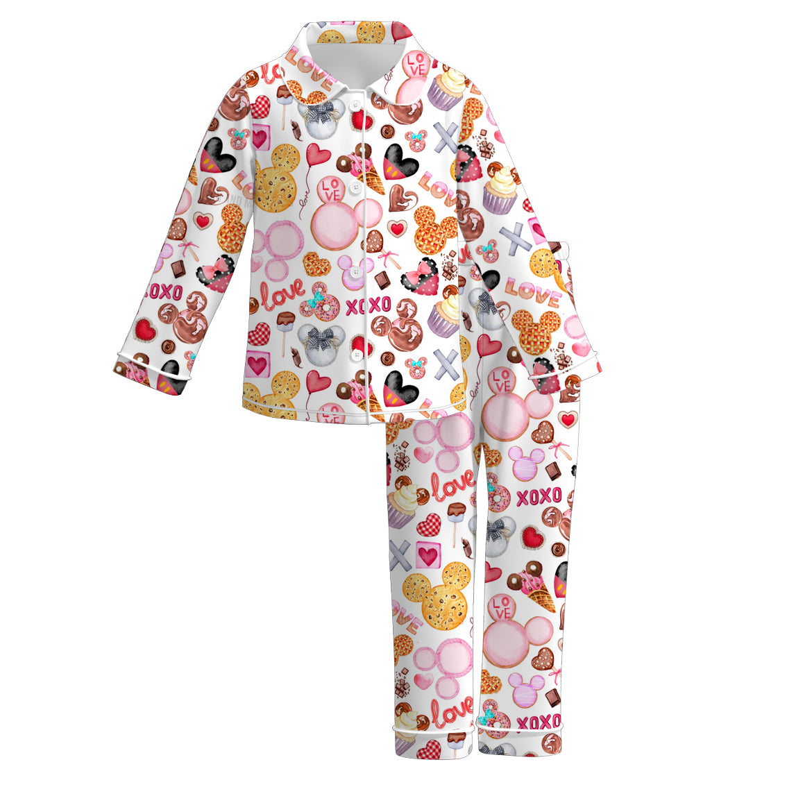 (Pre Order)Girls Valentine's Day Print Pajamas