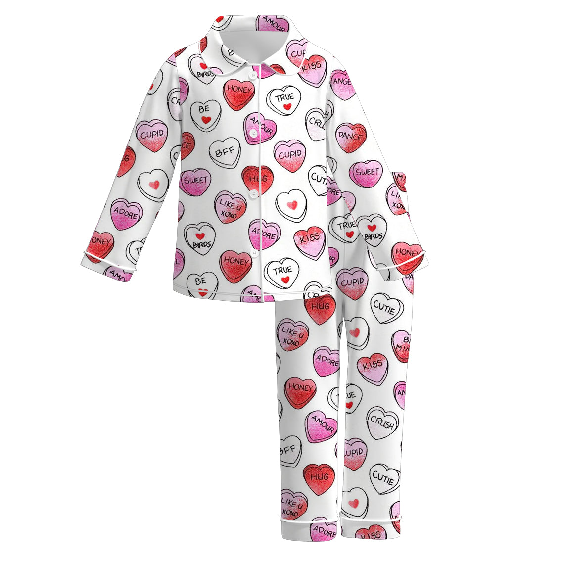 (Pre Order)Girls Valentine's Day Print Pajamas