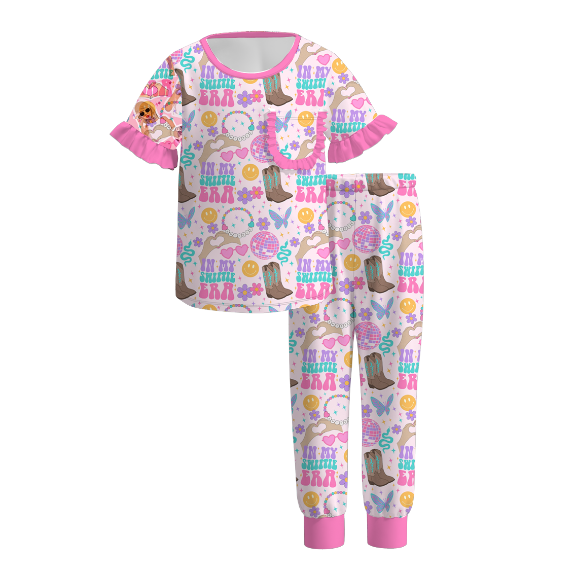 (Pre Order)Girls TS Print Pajamas