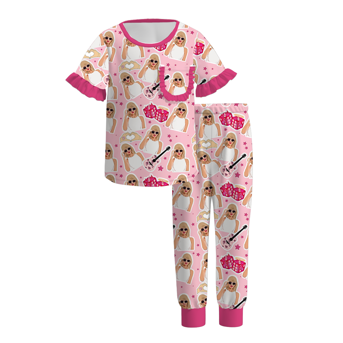 (Pre Order)Girls TS Print Pajamas