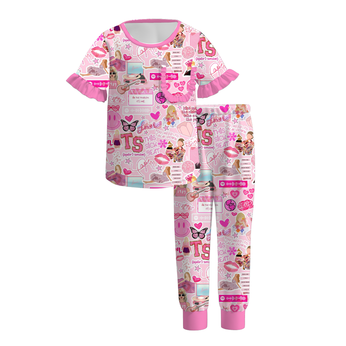(Pre Order)Girls TS Print Pajamas
