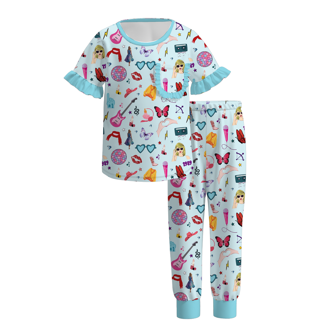 (Pre Order)Girls TS Print Pajamas