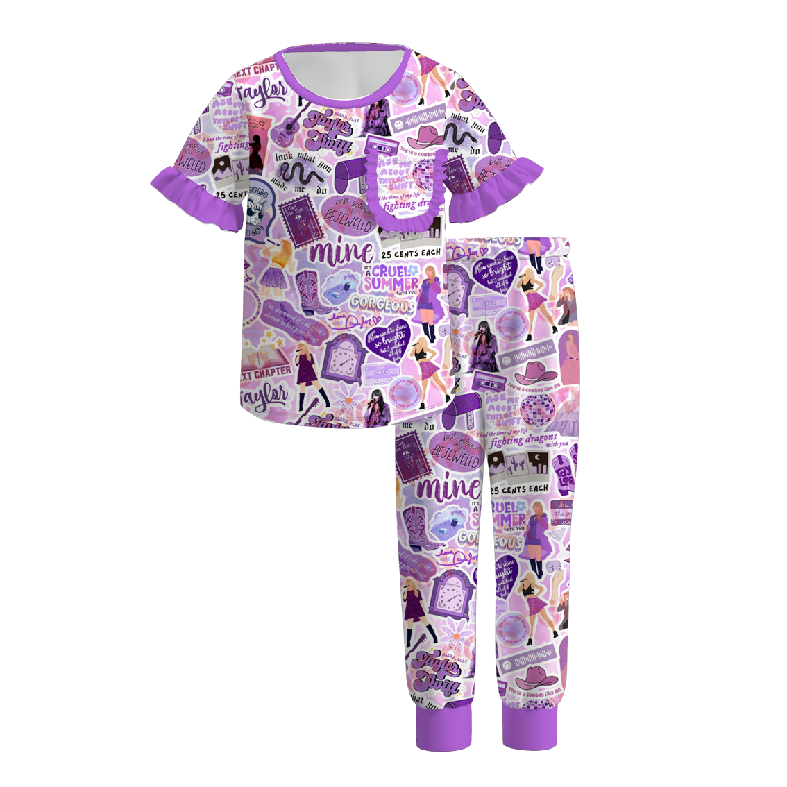 (Pre Order)Girls TS Print Pajamas