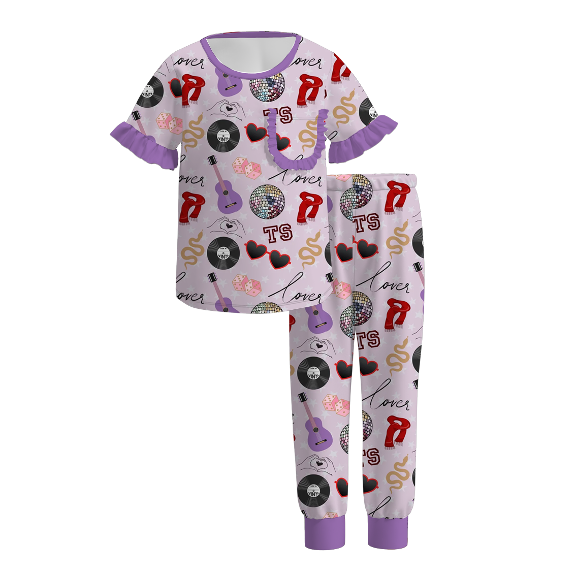 (Pre Order)Girls TS Print Pajamas
