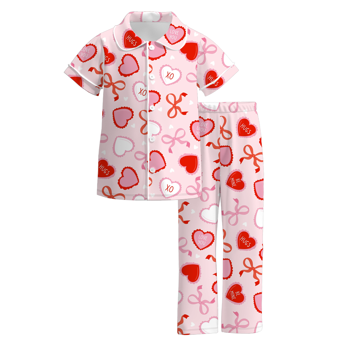 (Pre Order)Girls Valentine's Day Print Pajamas