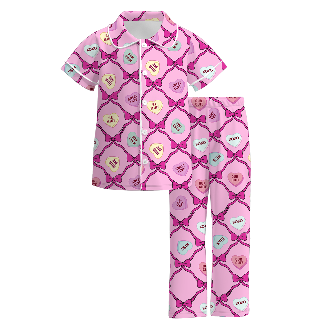 (Pre Order)Girls Valentine's Day Print Pajamas