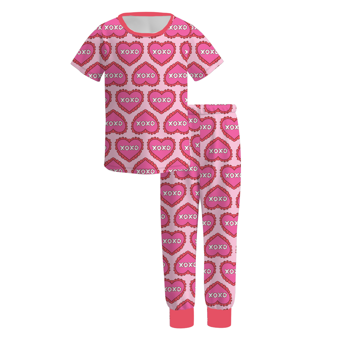 (Pre Order)Girls Valentine's Day Print Pajamas
