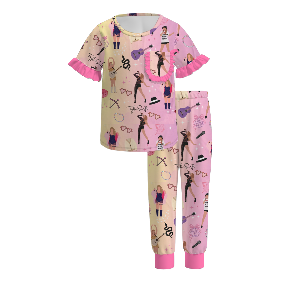 (Pre Order)Girls Spring and Summer TS Print Pajamas