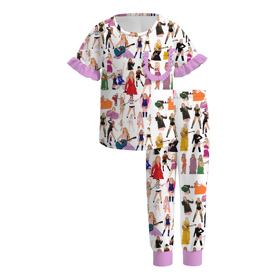 (Pre Order)Girls Spring and Summer TS Print Pajamas