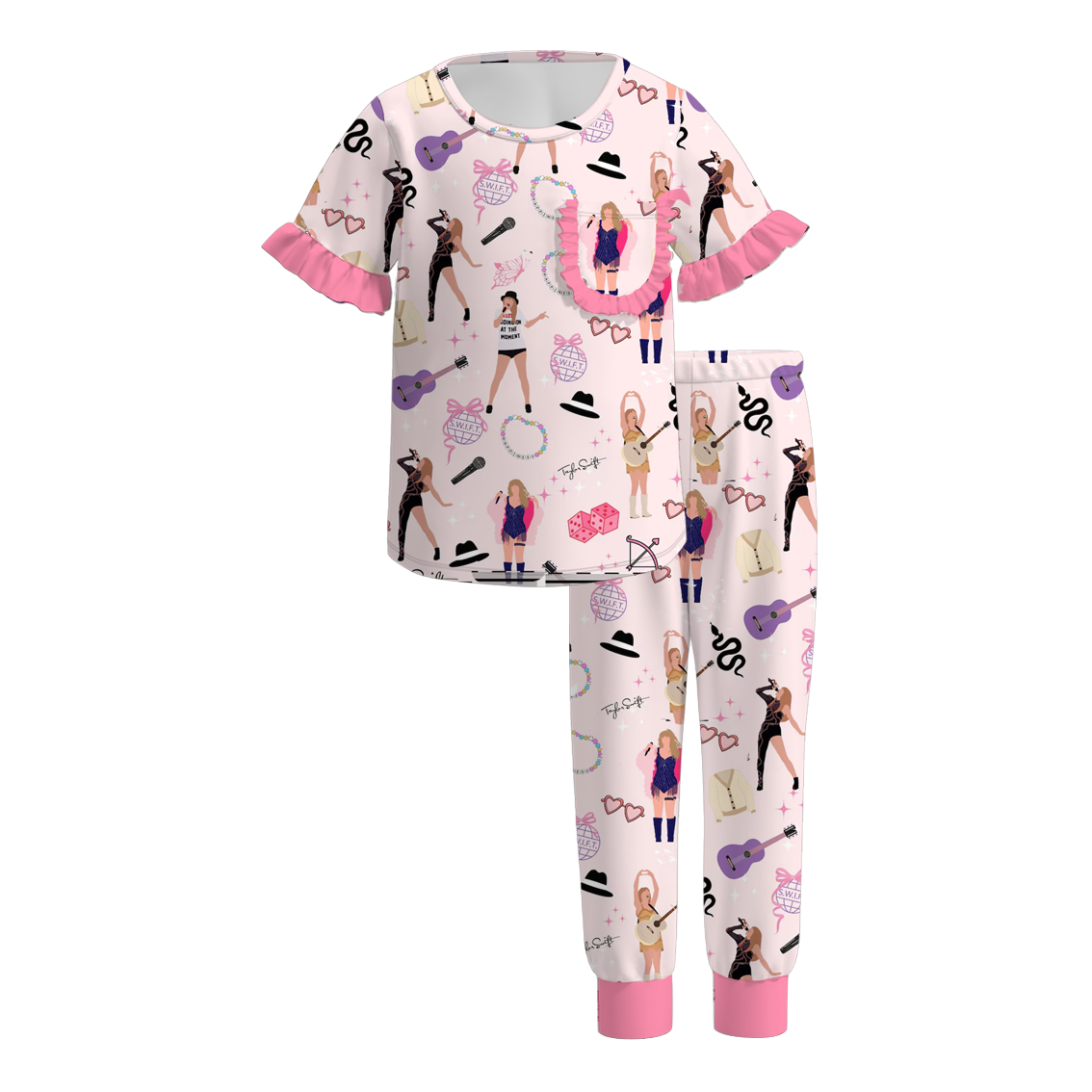 (Pre Order)Girls Spring and Summer TS Print Pajamas