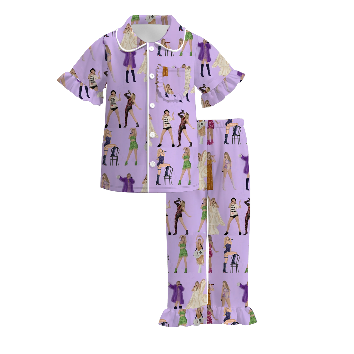 (Pre Order)Girls Spring and Summer TS Print Pajamas