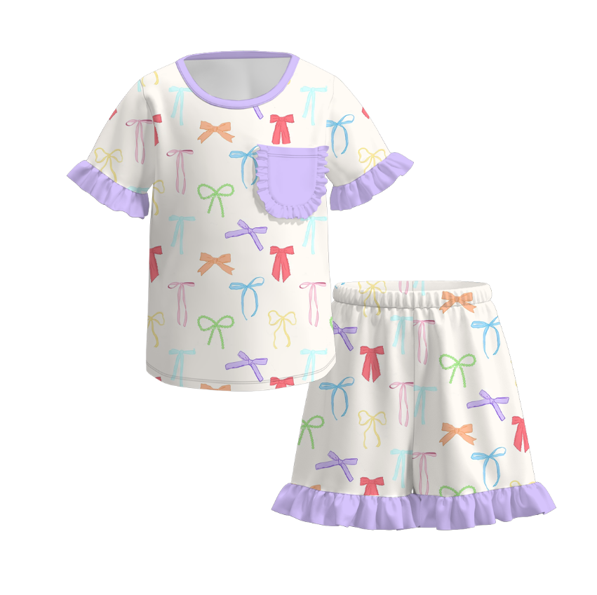 (Pre Order)Girls Spring and Summer Print Pajamas
