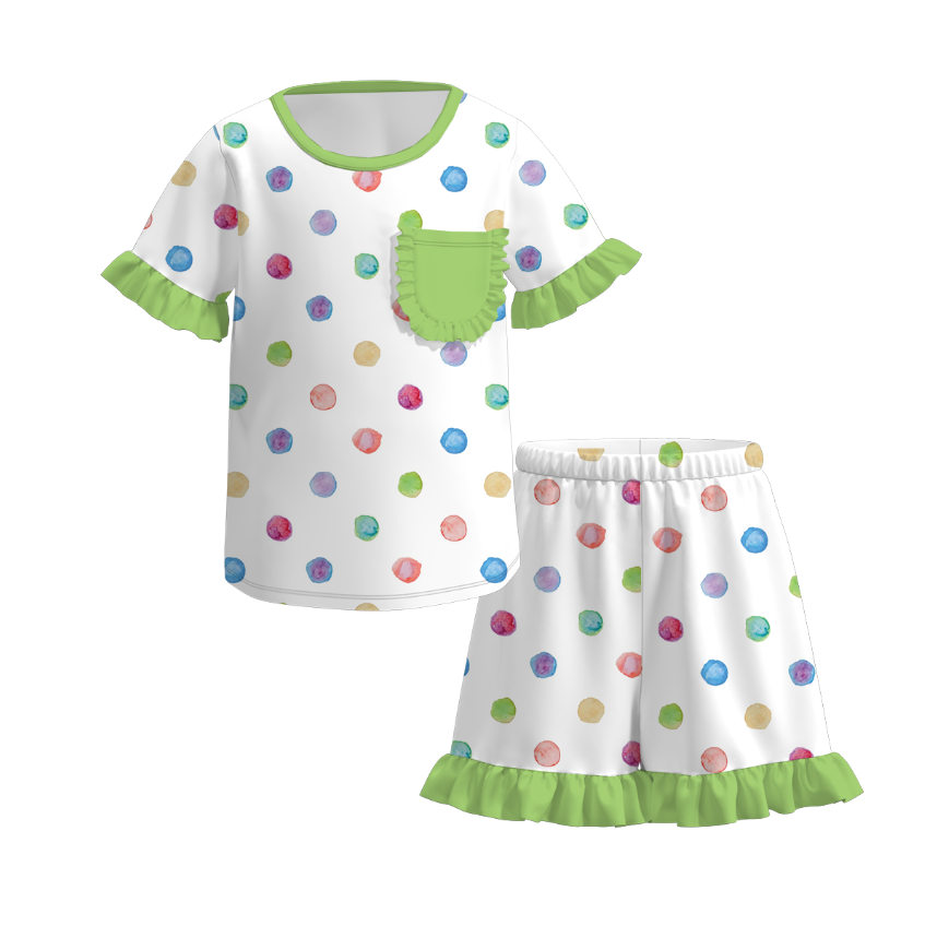 (Pre Order)Girls Spring and Summer Print Pajamas