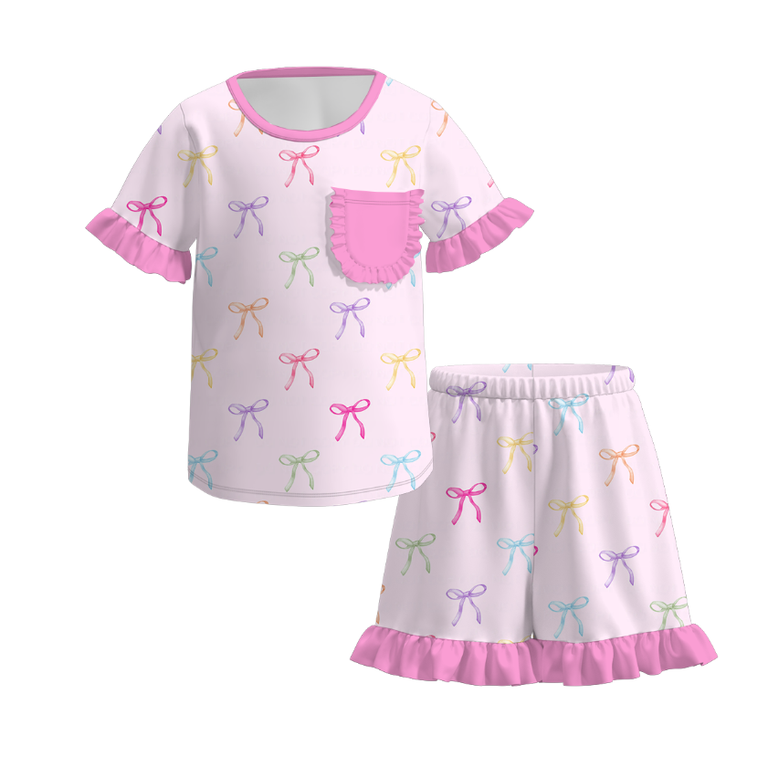 (Pre Order)Girls Spring and Summer Print Pajamas