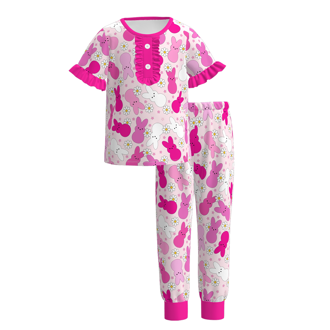 (Pre Order)Girls Easter Bunny Print Pajamas