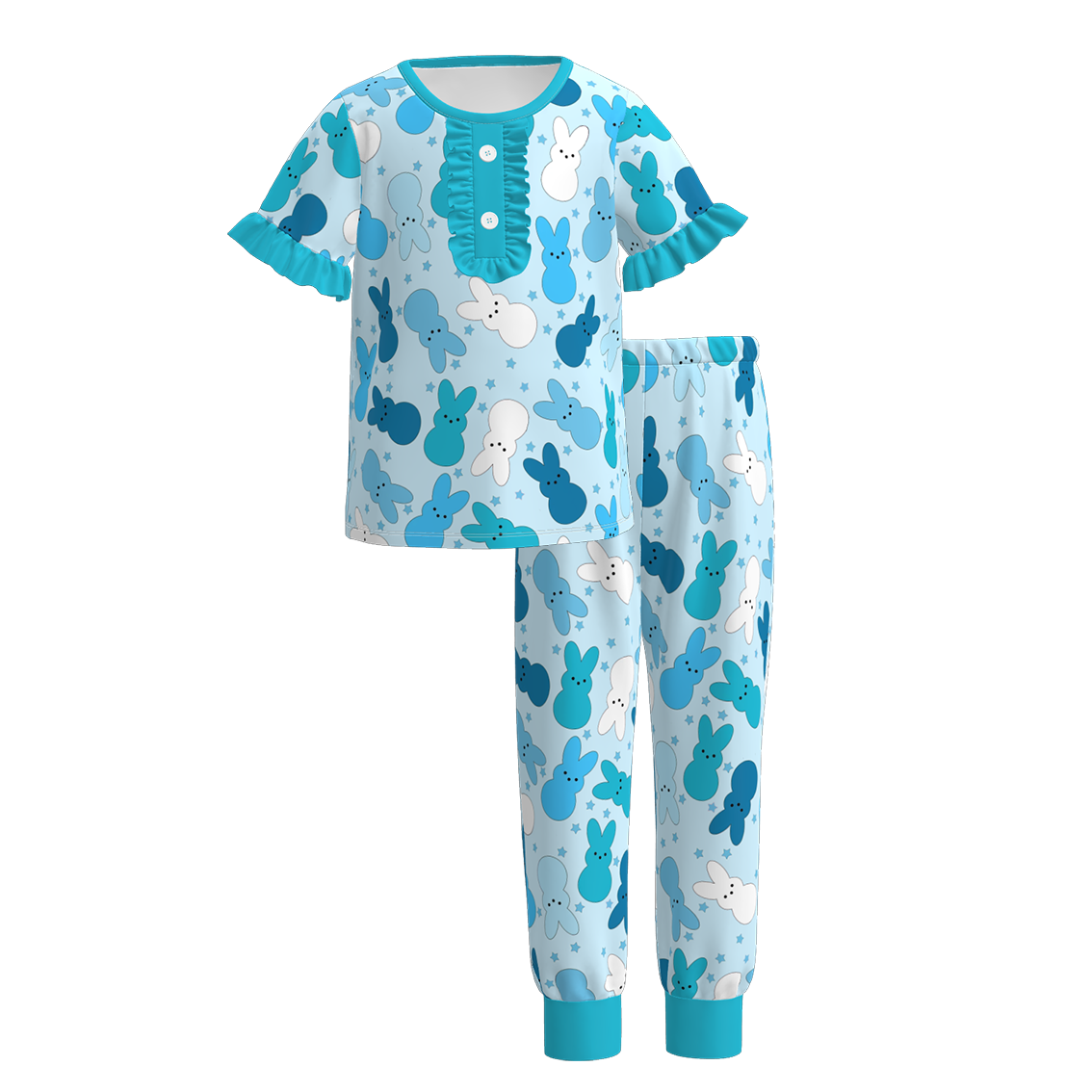 (Pre Order)Girls Easter Bunny Print Pajamas