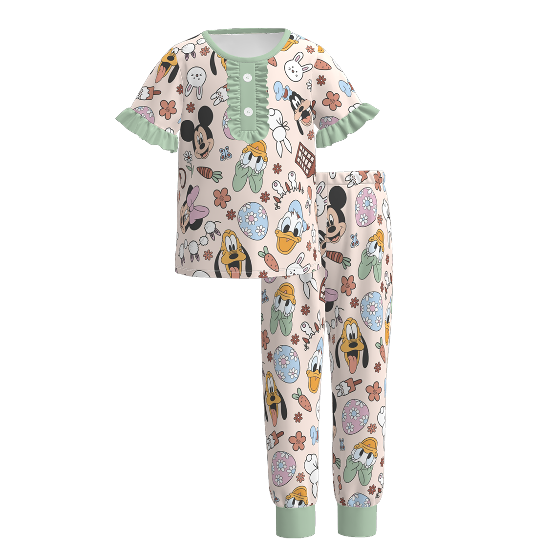 (Pre Order)Girls Easter Bunny Print Pajamas