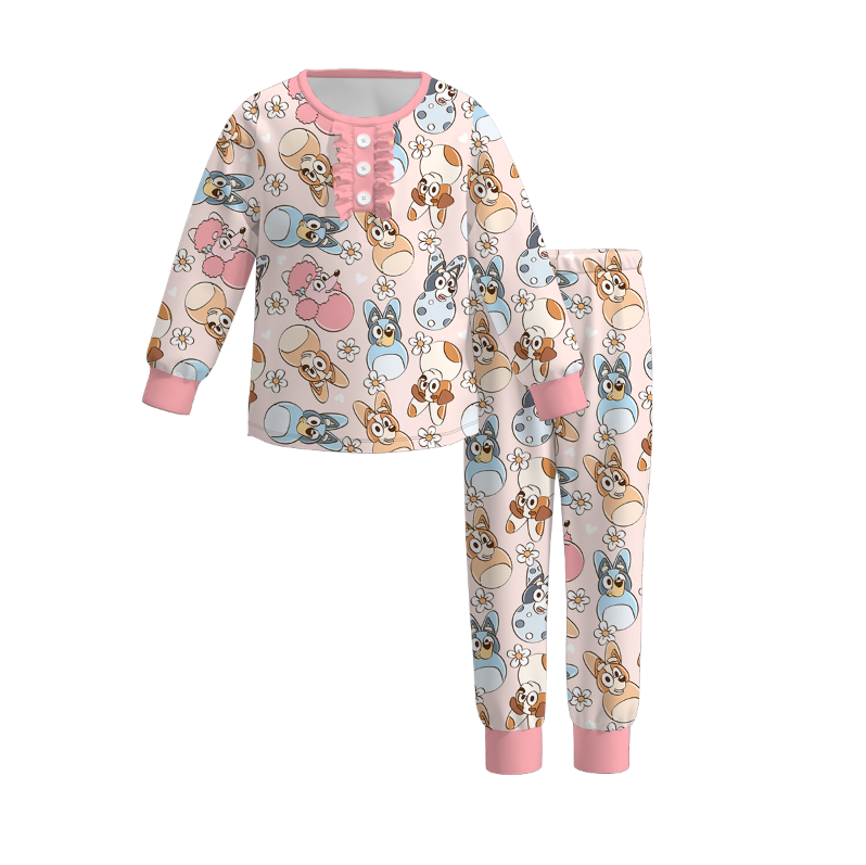 (Pre Order)Girls&Boys Easter Cartoon Print Pajamas