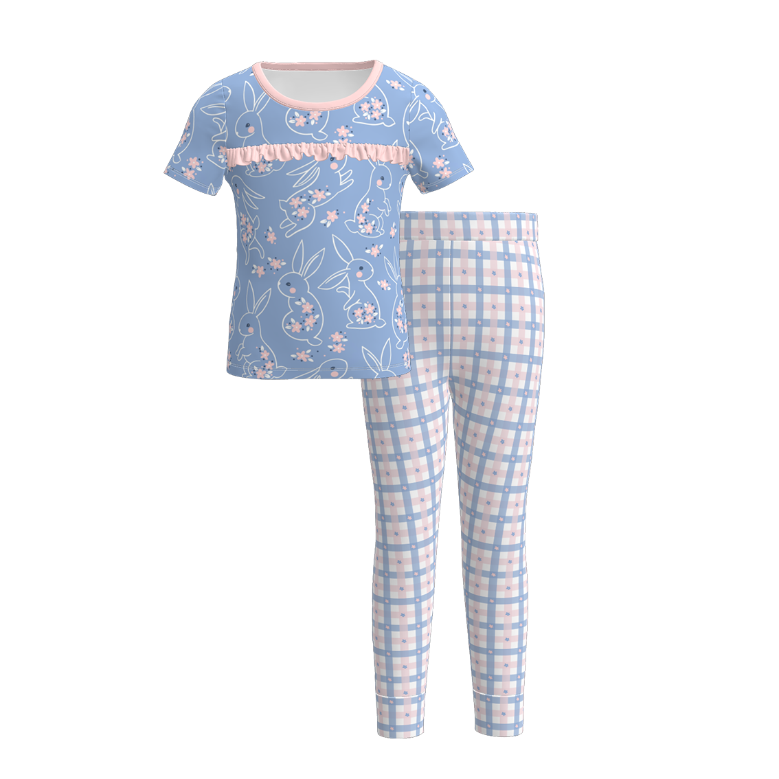 (Pre Order)Girls Easter Bunny Print Pajamas