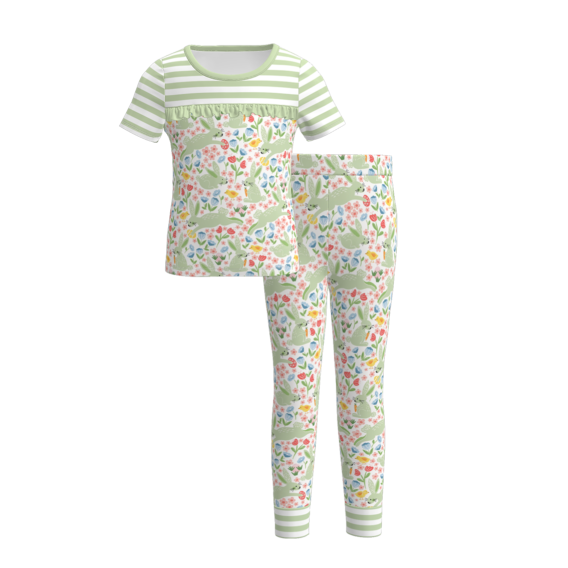 (Pre Order)Girls Easter Bunny Print Pajamas