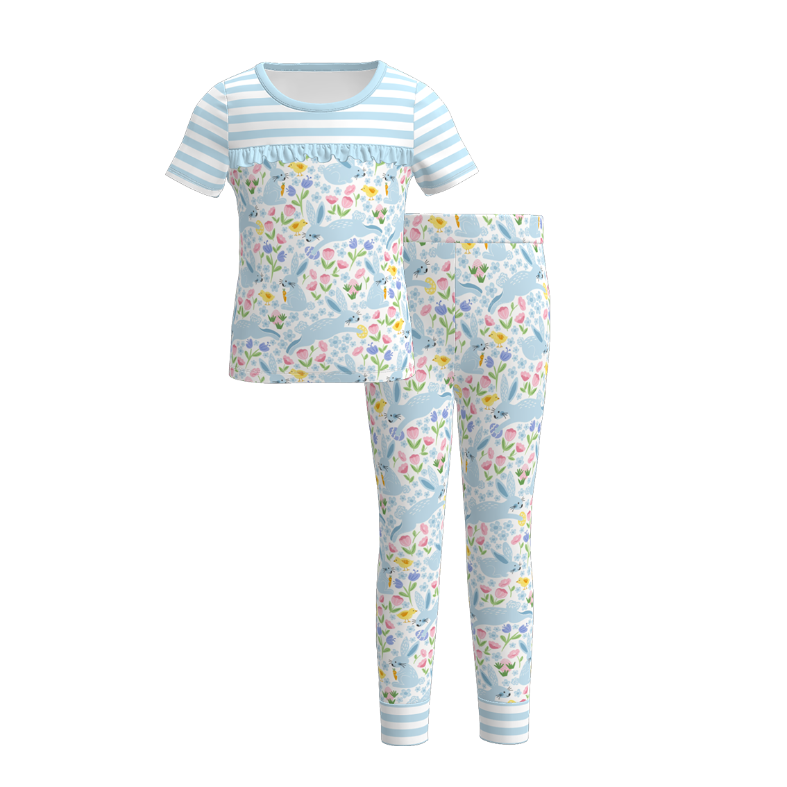 (Pre Order)Girls Easter Bunny Print Pajamas