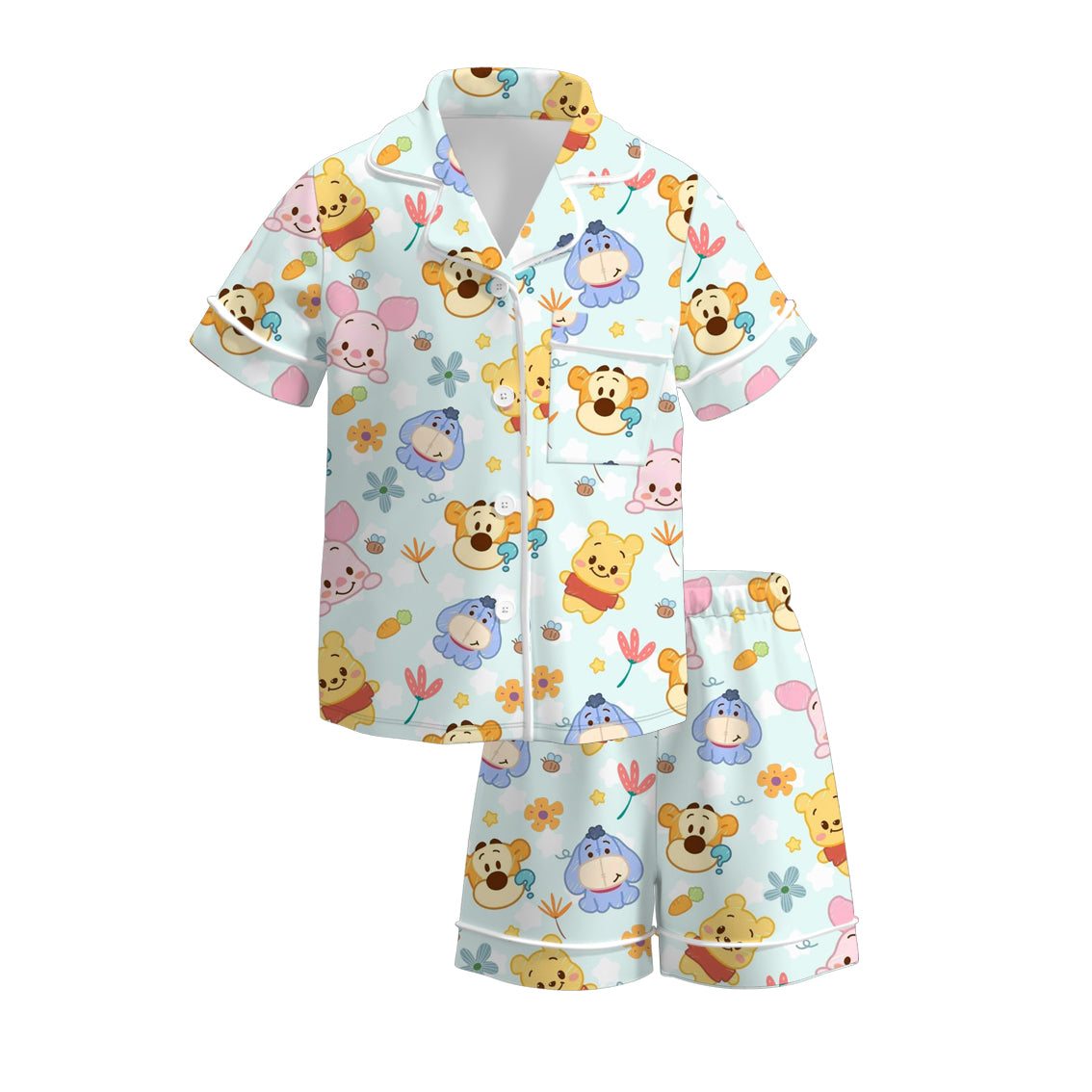 (Pre Order)Girls Spring and Summer Cartoon Print Pajamas