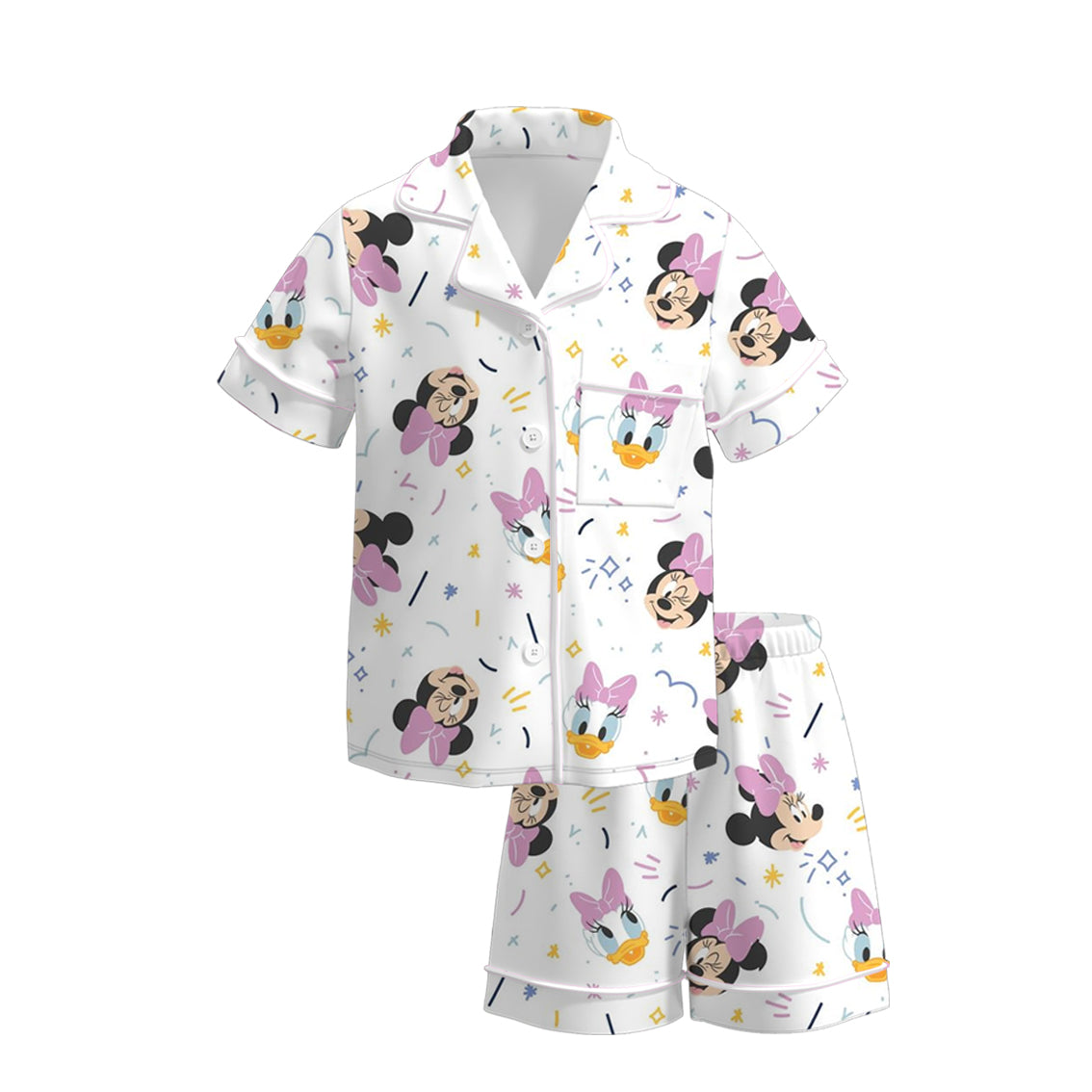 (Pre Order)Girls Spring and Summer Cartoon Print Pajamas