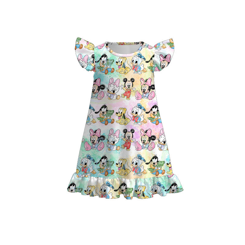 (Pre Order)Girls Spring and Summer Cartoon&Princess Print Pajamas