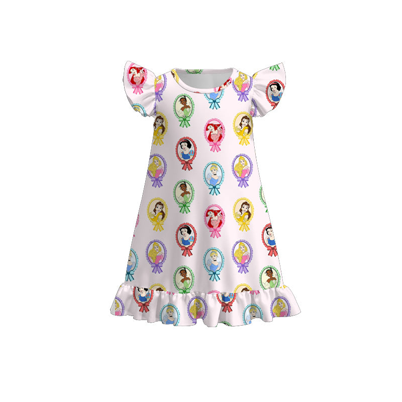 (Pre Order)Girls Spring and Summer Cartoon&Princess Print Pajamas