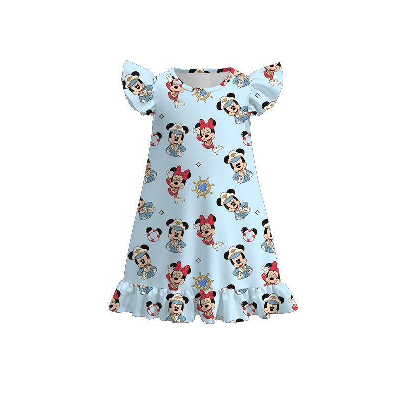 (Pre Order)Girls Spring and Summer Cartoon&Princess Print Pajamas