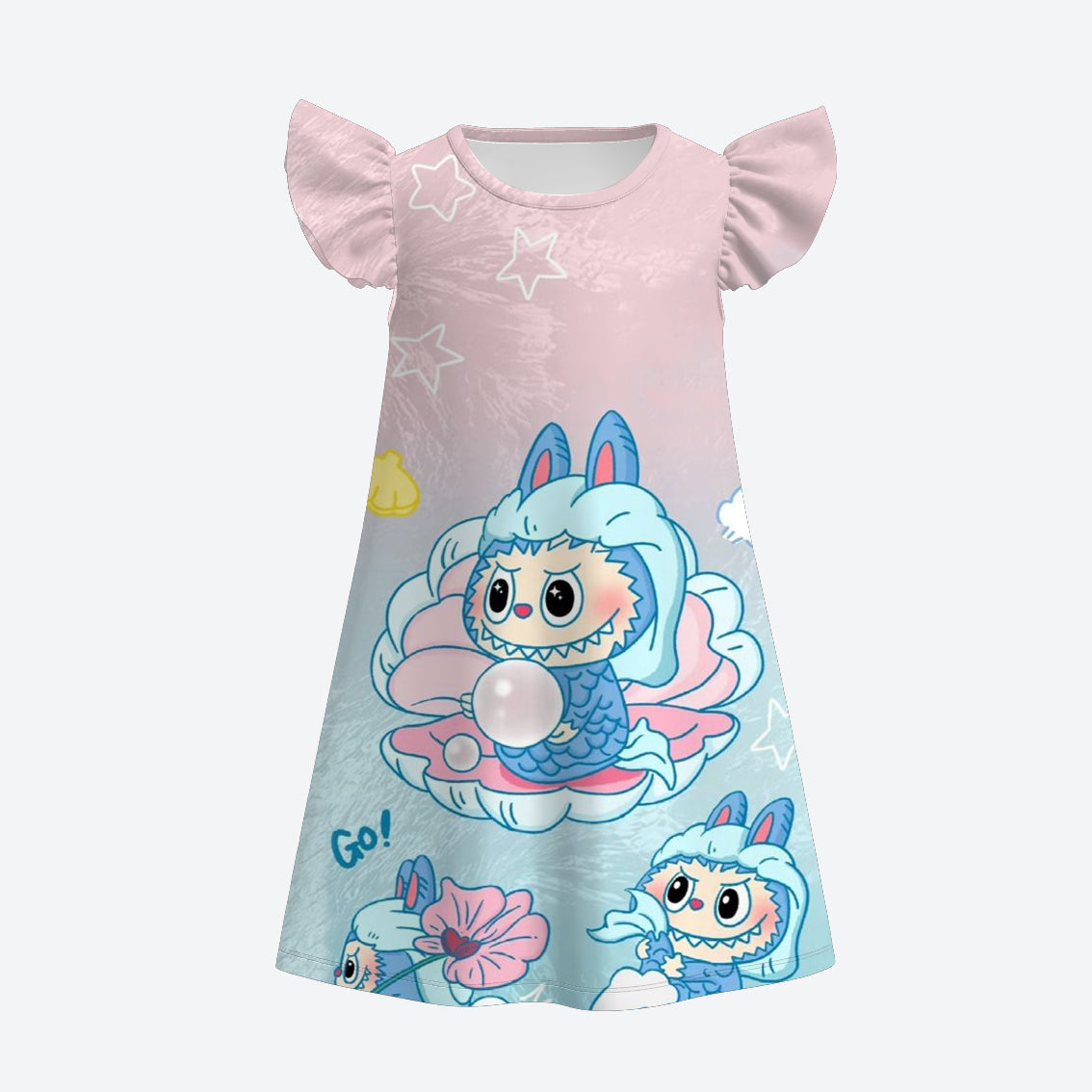 (Pre Order)Girls Spring and Summer Cartoon Print Pajamas