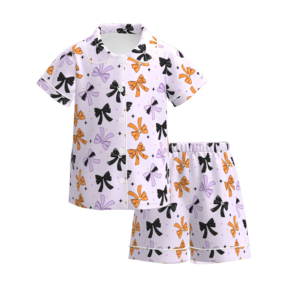 (Pre Order)Girls Halloween Cartoon Print Pajamas