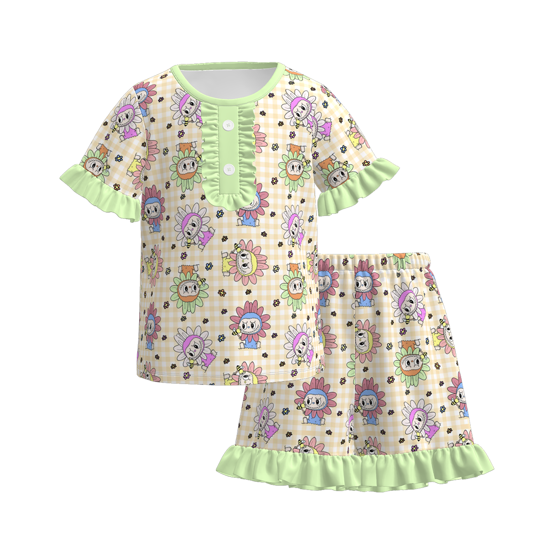(Pre Order)Family Spring&Summer Print Dress,Set,Pajamas&Romper